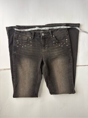 No Boundaries Black Washed Bootcut Jeans with Stud Accents